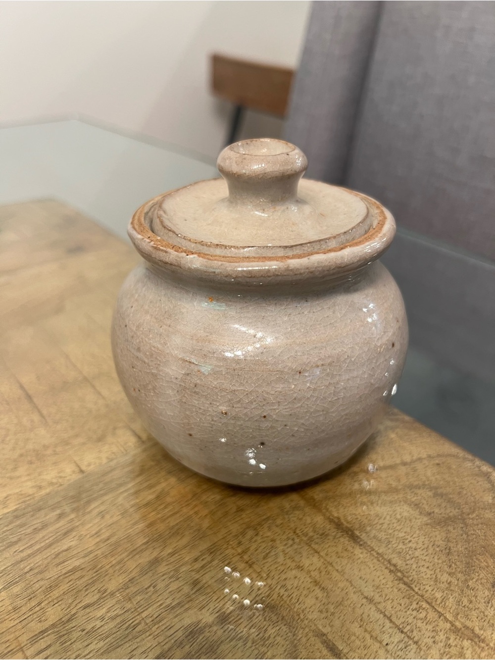 lidded studio art pottery jar by signed Rosen